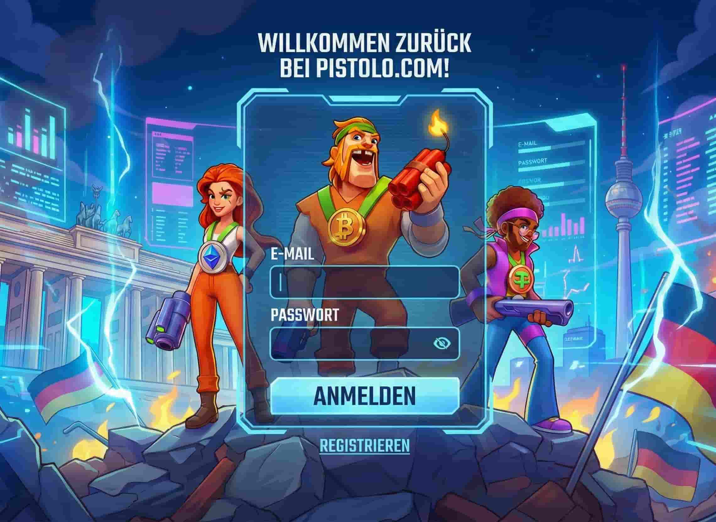 Mitglieder-Login und Registrierungsmaske mit Helden-Hintergrund.